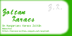 zoltan karacs business card